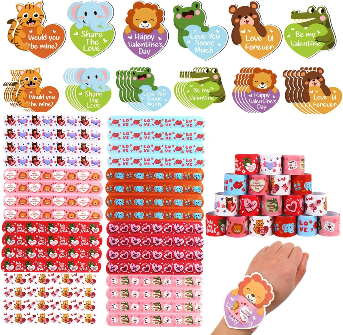 FOIMAS 48pcs Halloween Slap Bracelets - Pink