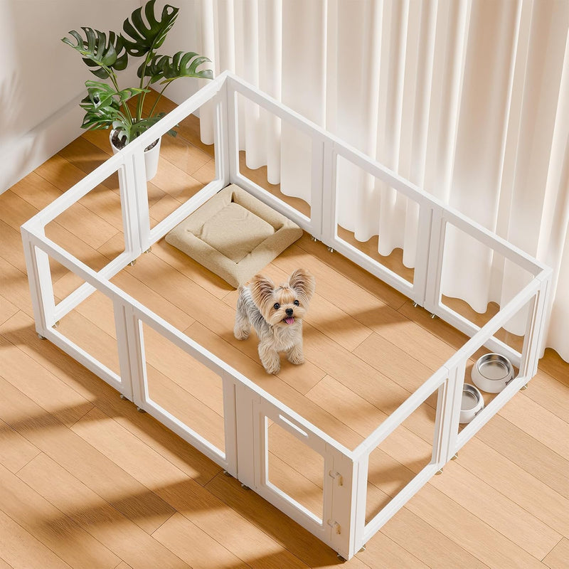 EVERFRONT Clear Acrylic Dog Playpen Indoor Puppy Playpen, 24" H - 10 / 24"
