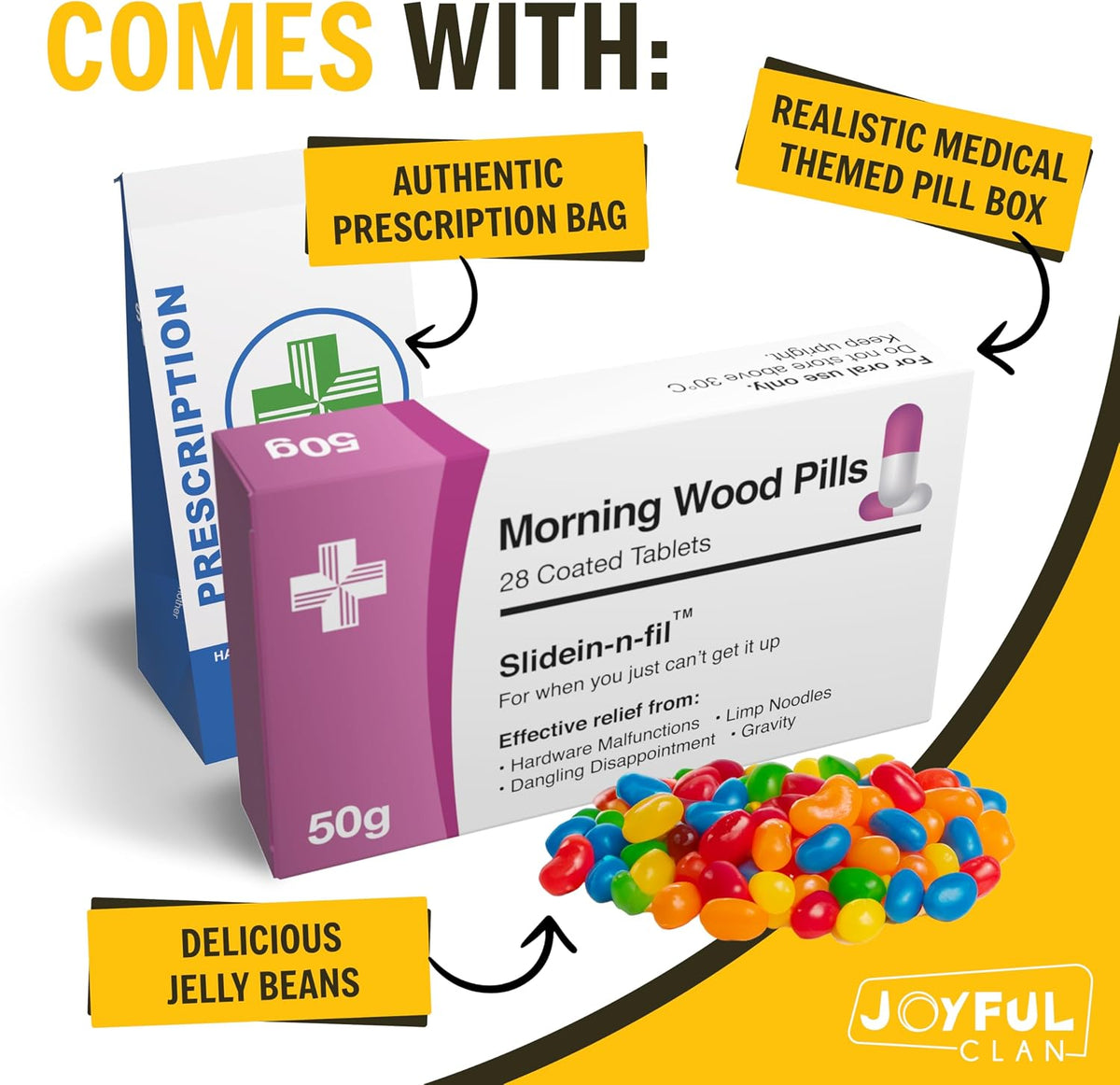 Funny Prank Pill Box Candy, Gag Gifts for Men - Morning Wood v2 - image 3