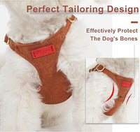 Puppytie No Pull XXS Puppy Harness with Multifunction Dog Leash,Soft Adjustable No Choke Escape Proof Pet Harness Vest,Brown Caramel,XXS