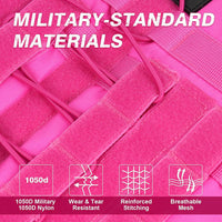 No Pull Tactical Dog Harness Medium Sized Dog, Service Dog Vest - Small(Chest:23.5-32.6",Neck:15-18") / Pink - image 2