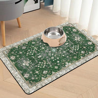 Pet Food Mats for Floor, Absorbent Dog Mat for Food and Water Dispenser Mat, Dog Food Mat Quick Dry - Dark Green / 24"L x 16"W - image 2