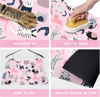 Cat Food Mats for Floor, Dog Pet Water Bowl Feeding Placemats for Food and Water Grey 17.7 * 9.8 - Light Pink / 17.7"L x 9.8"W - image 3