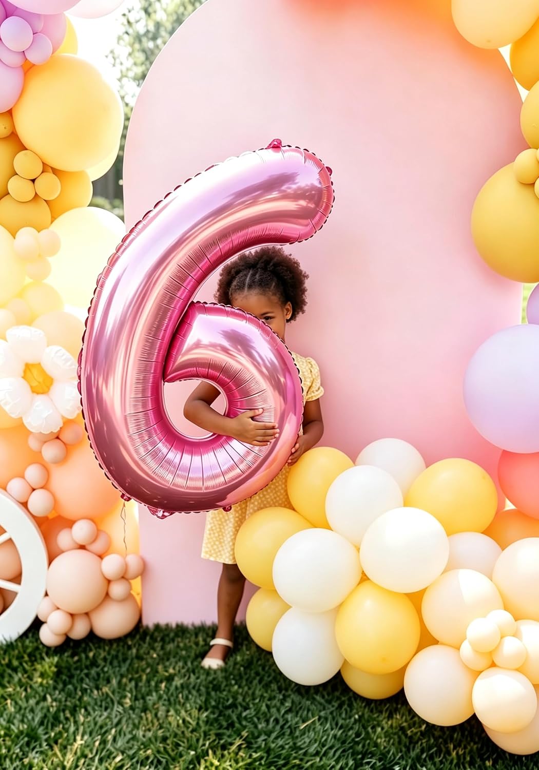 Number Balloons 1st Birthday Decorations - Pink / Number 4 - image 2