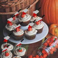 24 PCS Halloween Bat Cupcake Toppers Black Glitter Bat Cupcake Picks - Pattern A7 - image 4