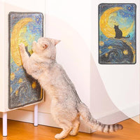 Sisal Cat Scratcher Post Mat (Use on Wall, Couch and Carpet), Durable and Shedding-Resistant Cat Scratching Surface - 21.7x13 inch with Hoop and Loop Adhesives, Twist Pins (Starry Night)