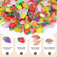 200pcs Mini Resin Ladybug Decor Tiny Ladybug for Crafts Dollhouse - 200pcs Tiny Resin Fruits - image 2