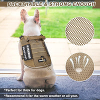 WINSEE Service Dog in Training Mesh Harness with 10 Removale Pet - Large / Brown - image 2