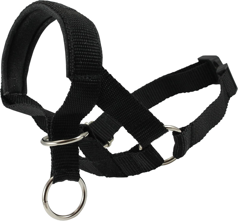 Dog Head Collar Halter Black – Essentials for Dogs - S: 6.5"-8.25" Snout