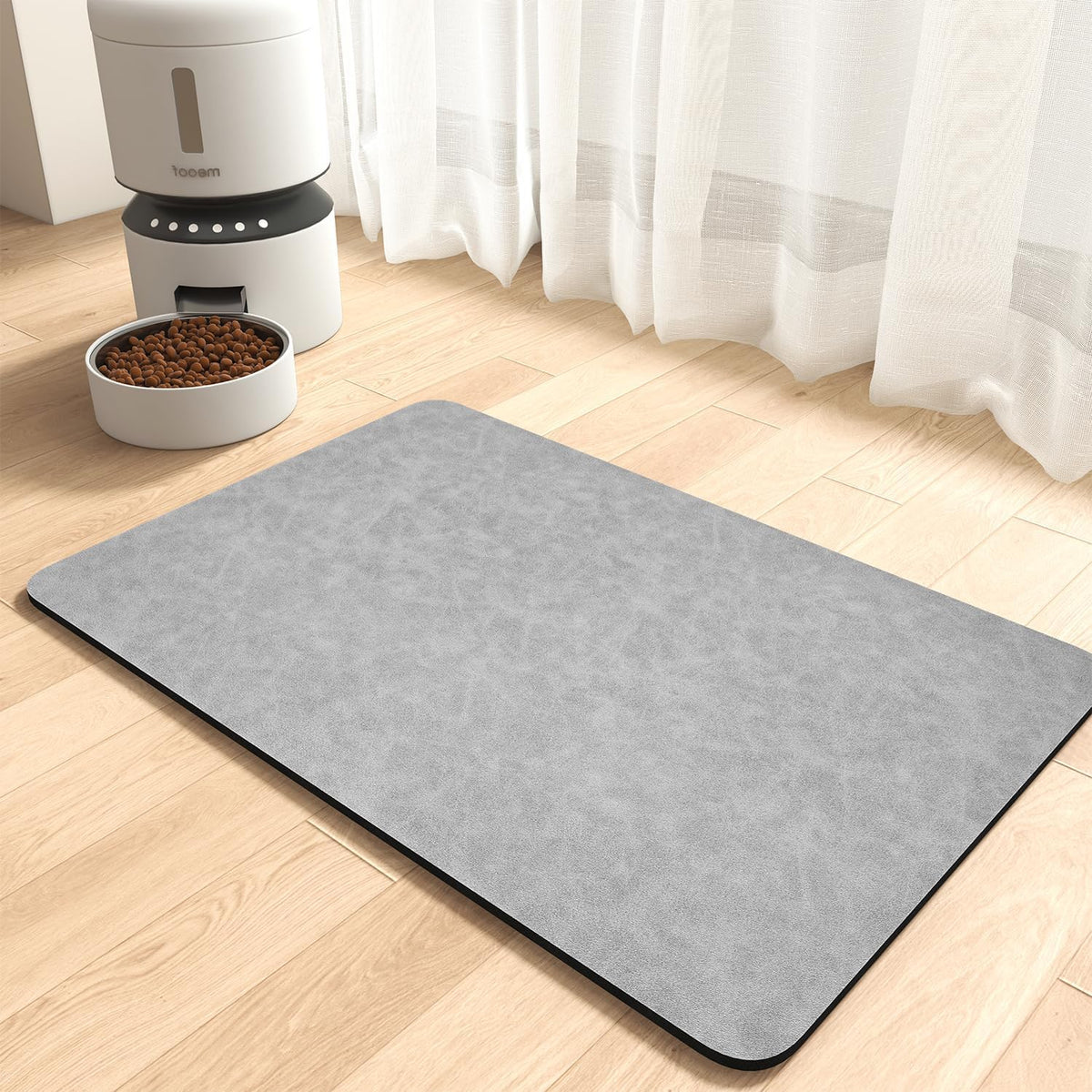 MontVoo-Absorbent Pet Feeding Mat-No Stains Pet Mat for Food - LIGHTGREY / 17"x28"