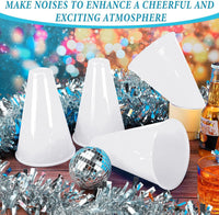 Woanger white plastic cheer megaphones, 12 pack - view 10
