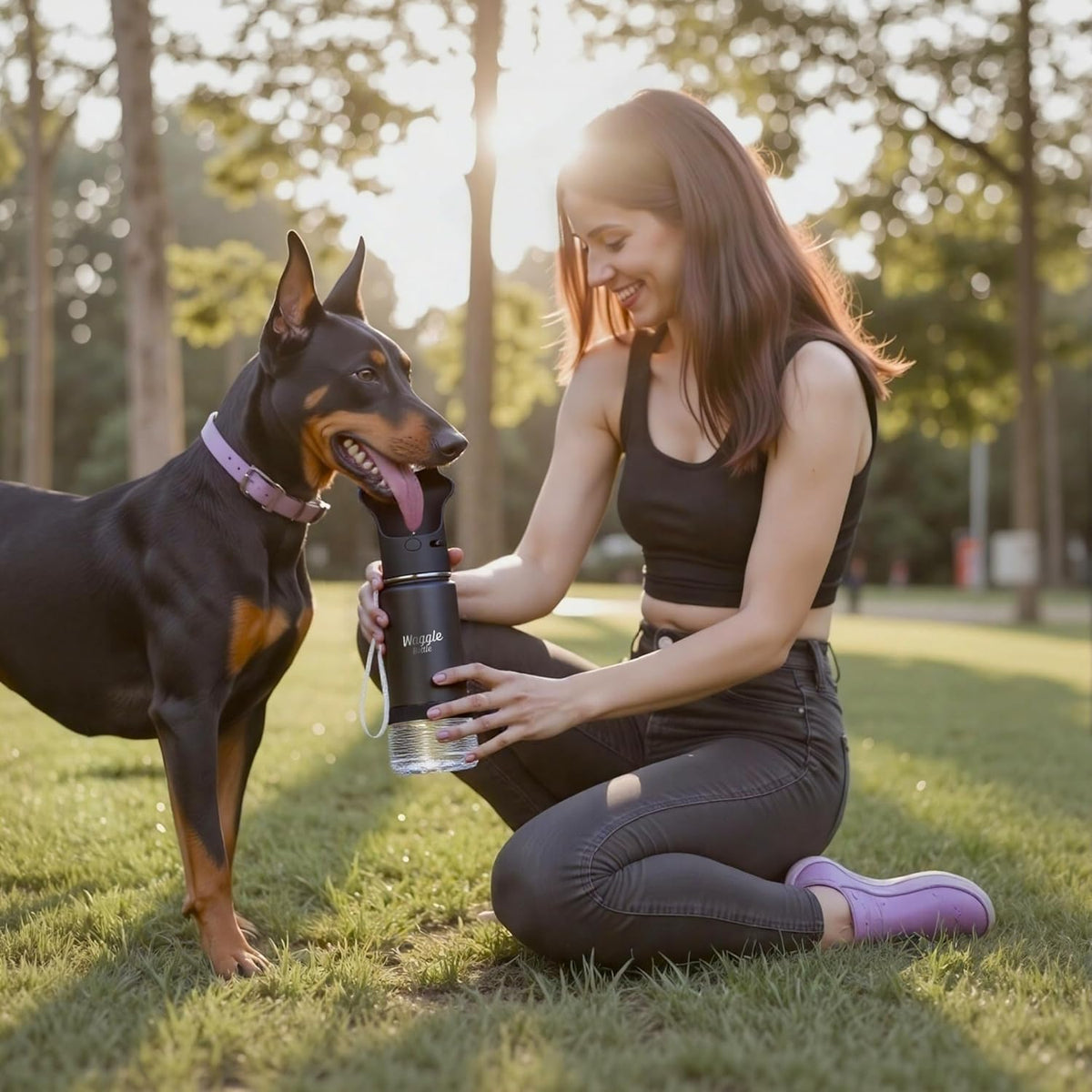 Stainless Steel Dog Travel Water Bottle - Black - image 3