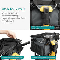 Navaris Pet Carrier for Bikes - Bike Basket Dog Carrier - Ideal Carriers for Small to Medium Dogs Up to 10kg (22lbs) - Drawstring Bag with Secure Locks and Strap - Grey