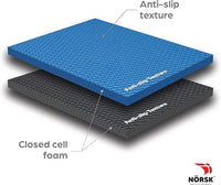 Norsk Reversible Gym Exercise Mats 3/4" Thick EVA Interlocking Foam Tiles, Perfect Home Gym Flooring, 24 Tiles & 48 Trim Pieces, 96 Sq. Ft. Reversible, Dazzling Blue/Black