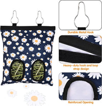 Upgraded Rabbits Hay Feeder Bag for Bunny, Guinea Pigs - Blue Daisy - image 3