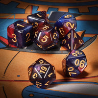 QMAY DND Dice Set - 7Pcs Blue Mix White Polyhedral Dice with Black Dice Bag – Fun for Kids & Family - Blue Purple Nebula - image 2