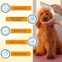 Dog Comb and Cat Combs Stainless Steel Teeth, Grooming Tool for Long & Short Hair, Dematting Comb for Dogs, Removes Tangles & Knots (Large Silver)