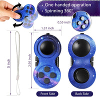 Skylety 2 Fidget Pad Game Controller Fidget Toy - Starry Purple and Starry Blue Style - image 2