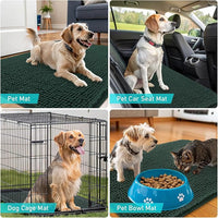 OLANLY Dog Door Mat for Muddy Paws 30x20, Absorbs Moisture and Dirt, Absorbent Non-Slip Washable Doormat, Quick Dry Chenille Mud Mat, Entry Indoor Entryway Carpet for Inside Floor, Blackish Green
