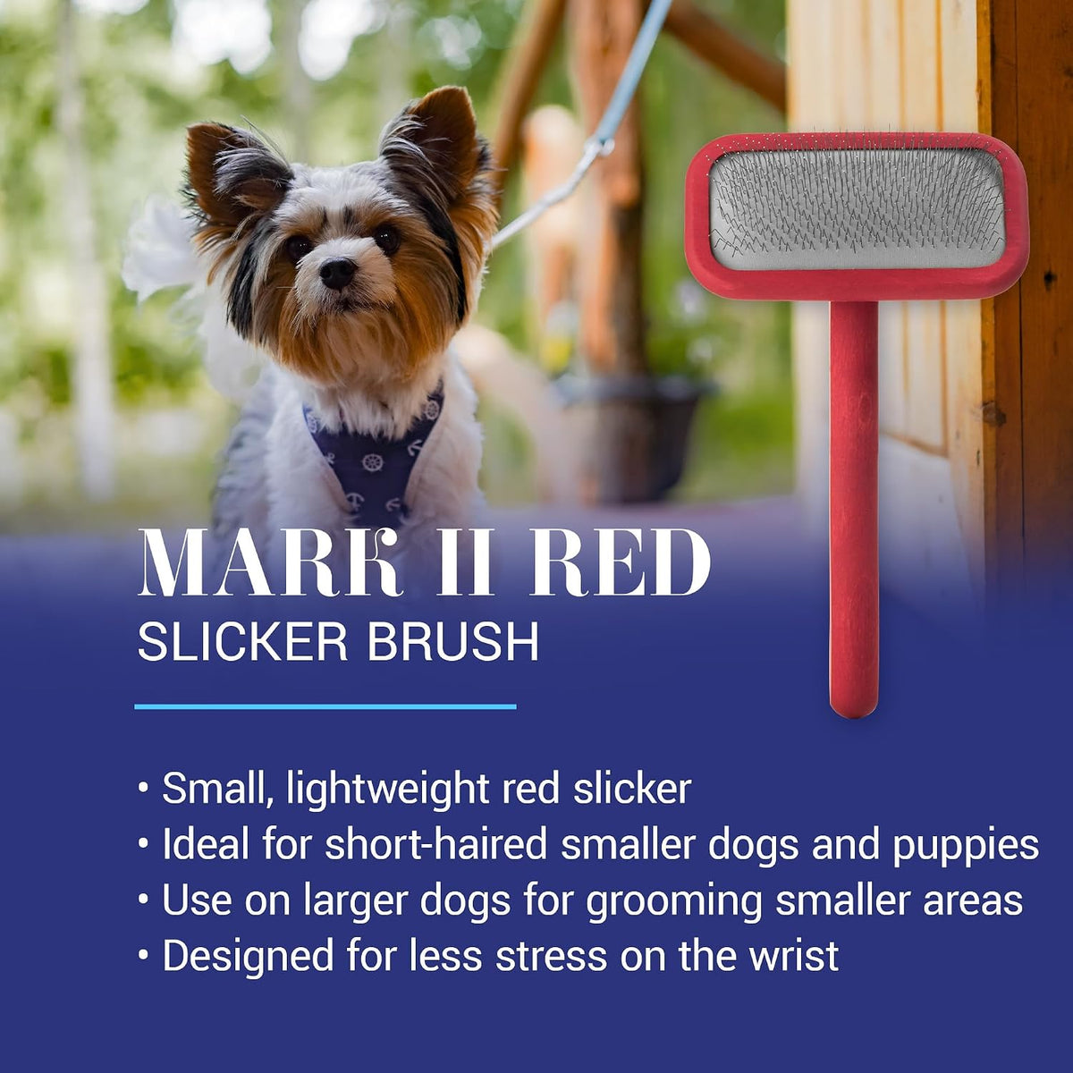 Chris Christensen Mark I Slicker Brush for Dogs - Mark II Small-RED - image 2