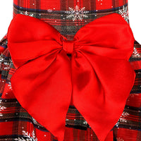 PUPTECK Classic Beige Plaid Dog Dress with Bow Puppy Skirt Clothes M – Essentials for Dogs - Red(Snow) / Medium - image 4