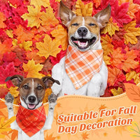 Weewooday 50 Pcs Fall Dog Bandanas Bulk Plaid Bandanas for Dogs Autumn Soft Doggie Bibs Adjustable Triangle Scarves for Small Medium Large Pet Costume(Plaid Pattern, 25.6 x 17.7 x 17.7 Inch)