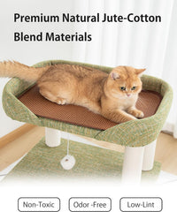 37.5" Cat Tree Tower for Large & Senior Cats, Low-Step Design – Essentials for Cats - Green 37.4'' - image 4
