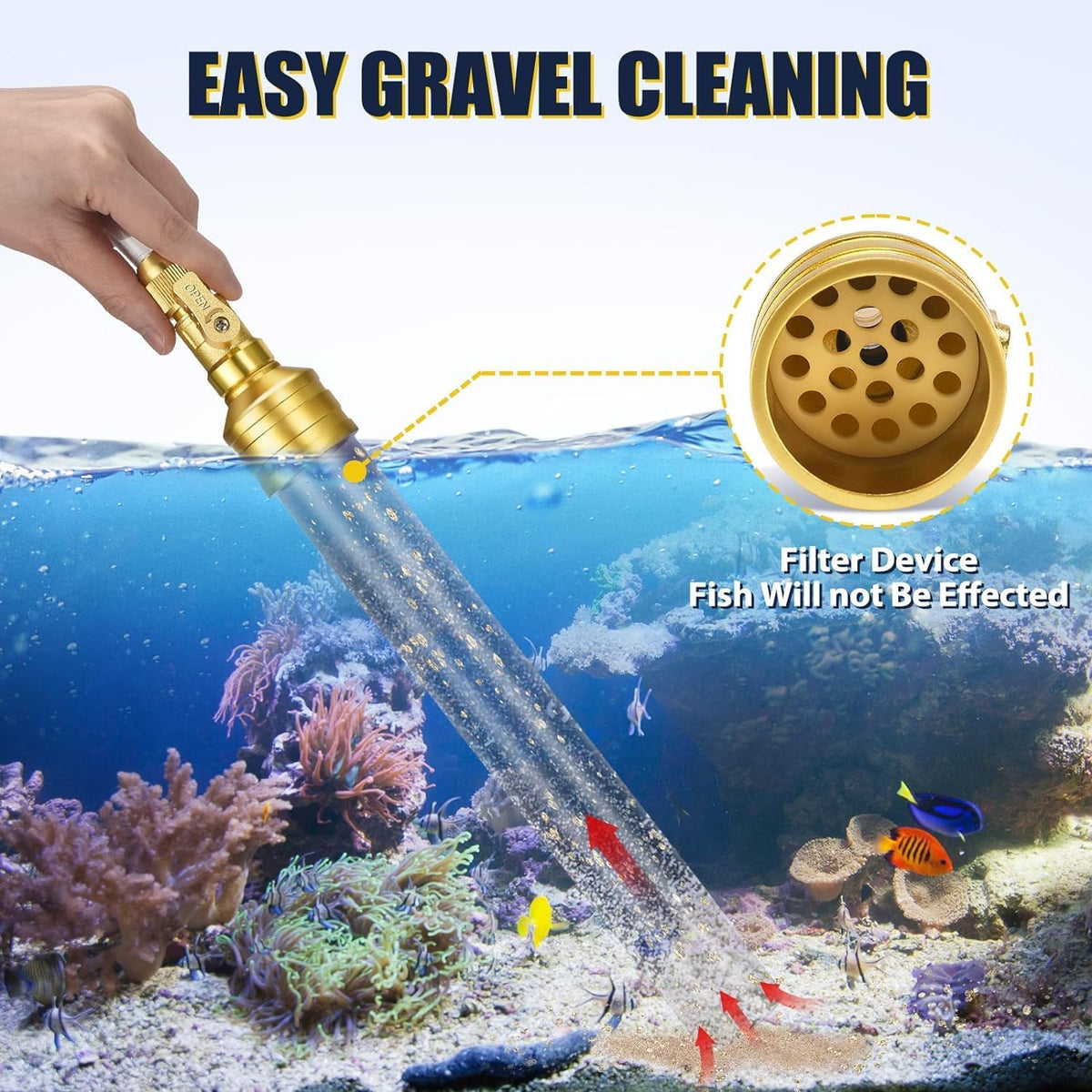 Gravel Vacuum for Aquarium Water Changer Fish Tank Cleaning Tools - 70ft - image 4