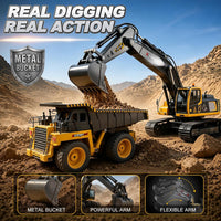 kolegend RC Excavator Toy, 1:18 Remote Control Excavator - Black / Medium - image 2