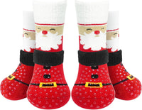 Anti Slip Dog Socks to Prevent Licking Paws - X-Large (4 Count) / Santa Claus