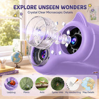 2-in-1 Kids Microscope and Telescope - Purple - image 3