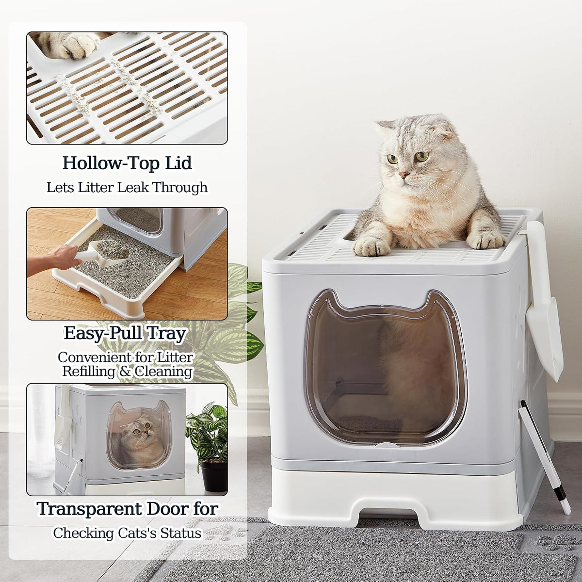 Vealind Covered Litter Box with Lid - image 2