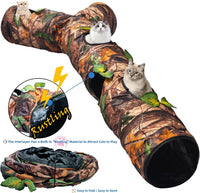 Cat Tunnel, Cat Tunnels for Indoor Cats - 59"-Cat Tunnel Toy Brown - image 3