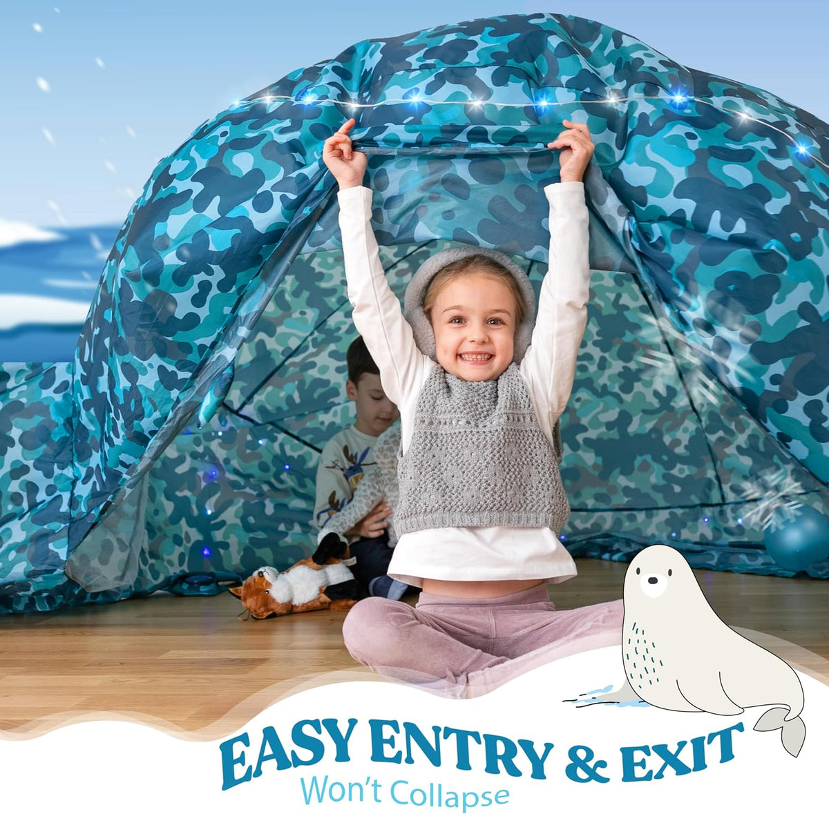 W&O Space Explorer Inflatable Fort with Lights & Sound - Arctic Camo - image 3