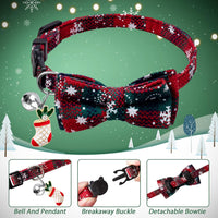 LLHK 4 Pack Halloween Cat Collar with Bow Tie and Bell - Christmas - image 3