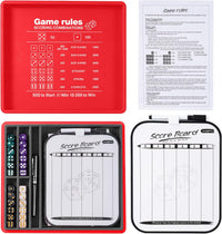 AUSIIBTO red and black Farkle dice tray and storage case with pearl dice - view 3