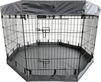 Puppy Playpen with Bottom Pad and Door, 8 Panels 24" H - Gray / Medium Pen: 36-Inch High / Playpen+Bottom+Top Cover