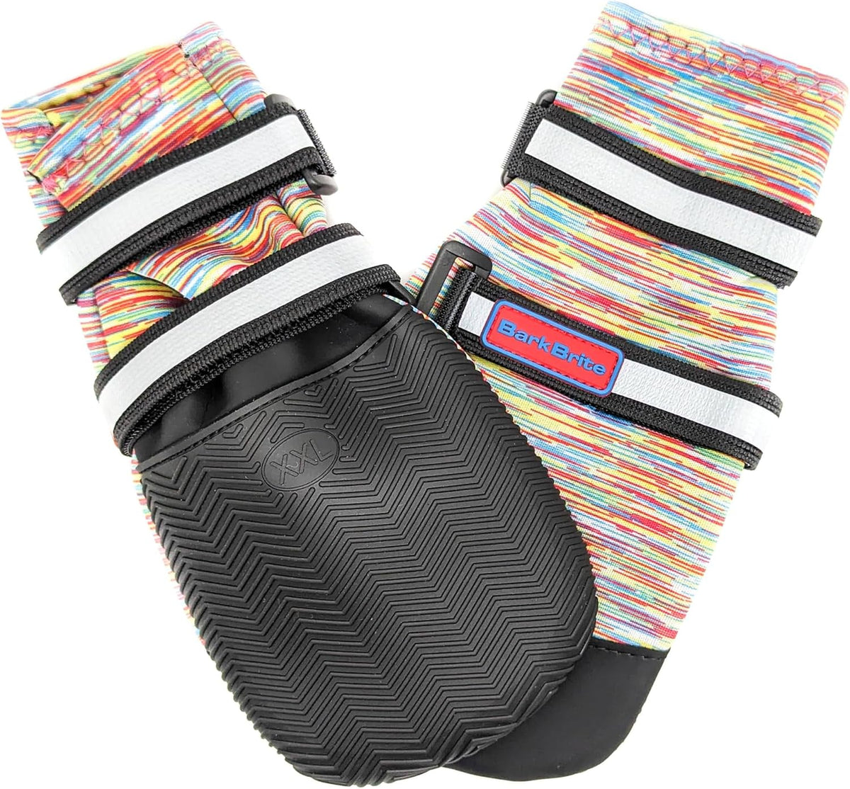 All Weather Neoprene Paw Protector Dog Boots with Reflective Straps - Multicolor / XXL