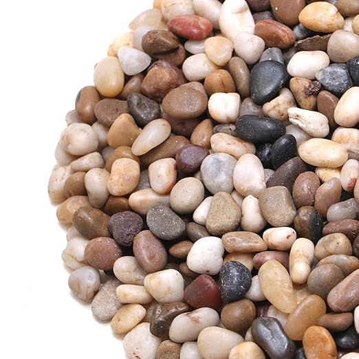 Calofulston 2.2lb Drainage Rocks for Potted Plants, 1/5 Inch Small Pebbles for Plants, Aquarium, Fish Tank, Terrarium, Succulent, Vases, Decorative Pea Gravel, Mixed Color