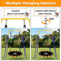 HeyZoo black 40 inch saucer swing with 360 degree swivel for backyard - view 9