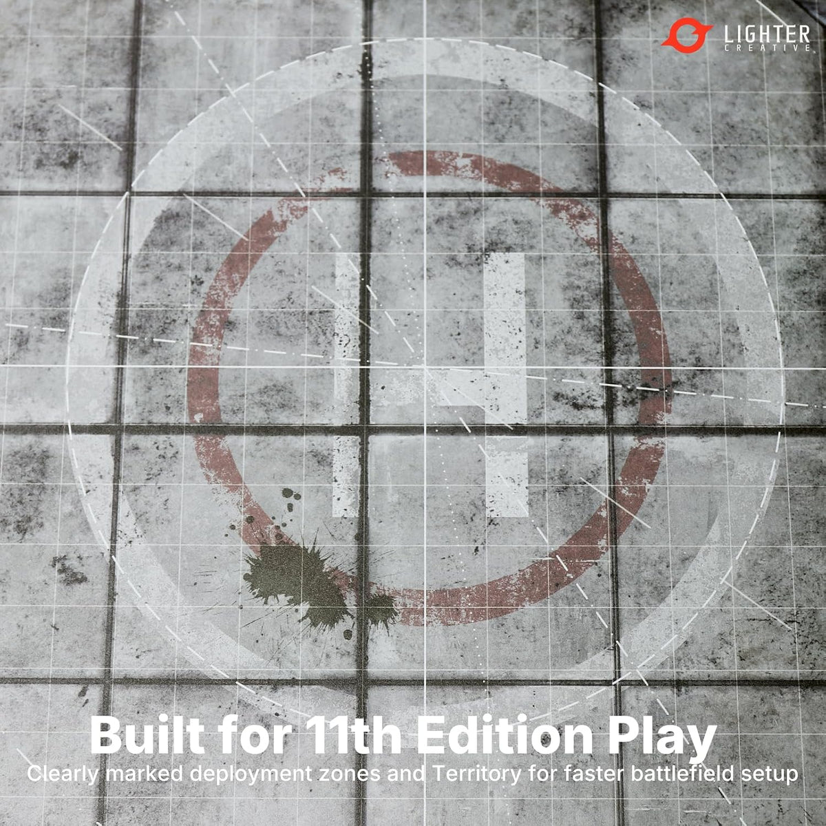 Lighter Creative 44 x 60 gridded WH40K battle mat, Iron Underhive print - view 15
