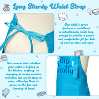 R HORSE Kid Apron and Chef Hat Set - Blue Big Brother - image 4