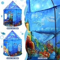 KAIVEE ocean kids play tent with mermaid, whales and sea turtles print - view 11