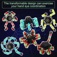 Jerify 40 pack transformable chain robot fidget spinner toys in five bright colors - view 13