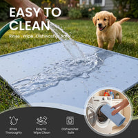 Silicone Pet Food Mat, Extra Large 34x22 Inch - Blue / 26"L x 26"W - image 3