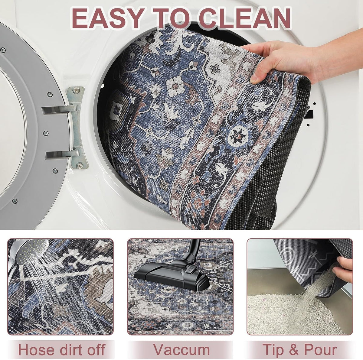 Cat Litter Mat, 20" x 28" Litter Trapping Mat, Waterproof – Daily Care for Cats - Classic Retro / 20x28 Inch (Pack of 1) - image 4
