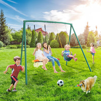 Trekassy 440lbs Swing Sets for Backyard - Green - image 2