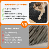 Cat Litter Mat, Double Layer Honeycomb Litter Box Mat – Daily Care for Cats - 46x26 Inches / Black - image 3