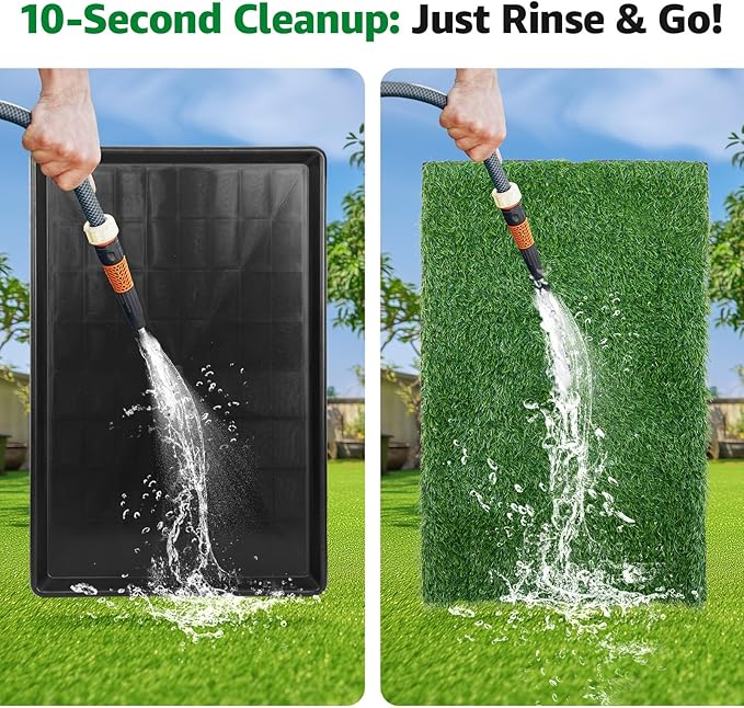 Dog Grass pad with Tray,41”x 26.8” Indoor Dog Potty with 2 Packs Replacement Artificial Fake Grass-5 Packs Disposable Puppy Pads,for Puppy Training Apartment, Outdoor Use