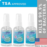CleanSmart To Go Disinfectant Kills 99.9% of Viruses, TSA-Approved for Safe Travel, 2 oz Bottle (Pack of 3)